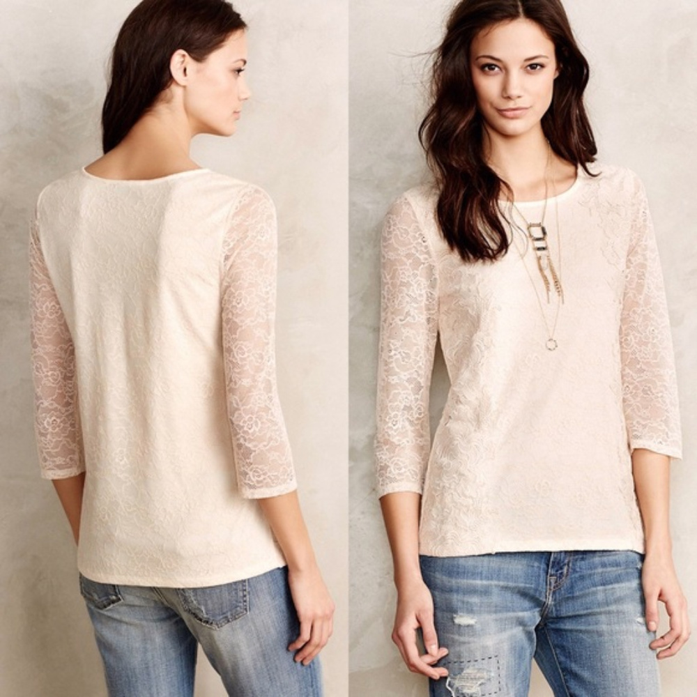 EUC Anthropologie Ardith lace top